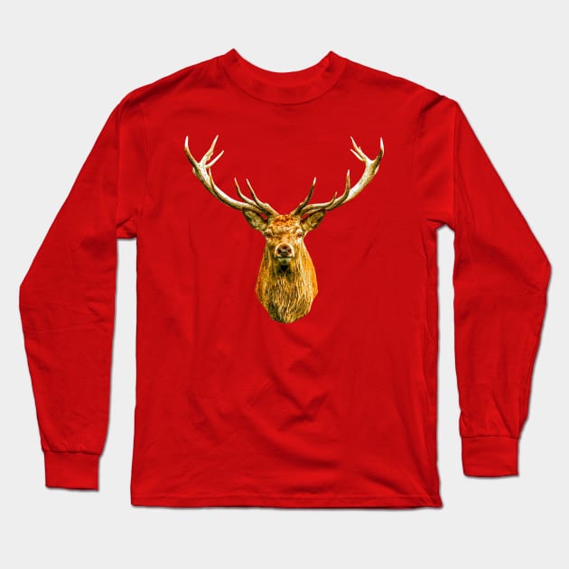 Red Deer Stag Long Sleeve T-Shirt by dalyndigaital2@gmail.com